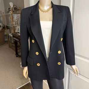 Women's Black Blazer with Gold Buttons